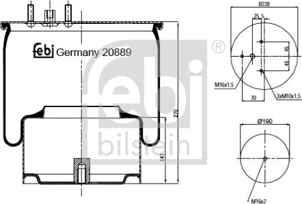 Febi Bilstein 20889 - Burduf, suspensie pneumatica aaoparts.ro