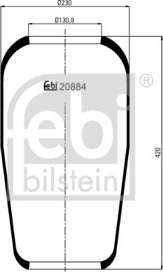 Febi Bilstein 20884 - Burduf, suspensie pneumatica aaoparts.ro