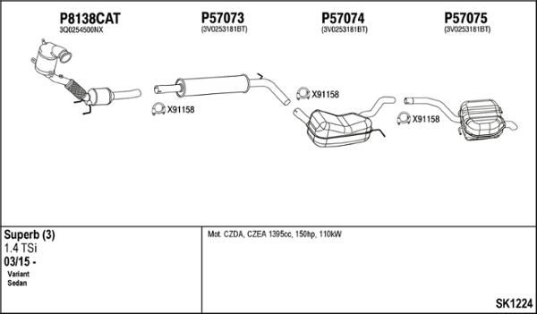 Fenno SK1224 - Sistem de esapament aaoparts.ro