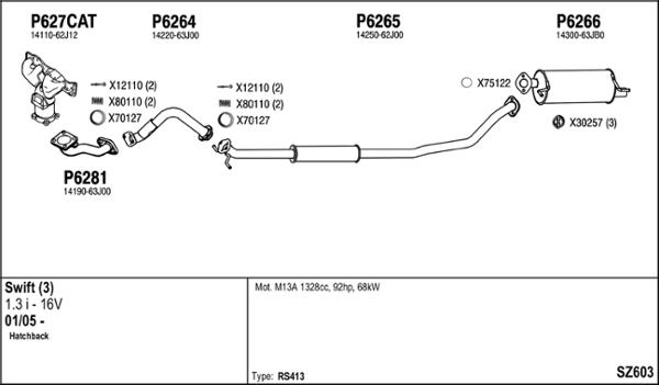 Fenno SZ603 - Sistem de esapament aaoparts.ro