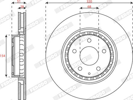 Ferodo DDF3070C - Disc frana aaoparts.ro
