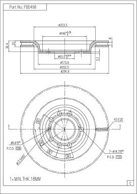 FI.BA FBD498 - Disc frana aaoparts.ro