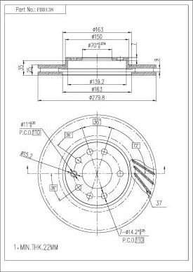 FI.BA FBD138 - Disc frana aaoparts.ro