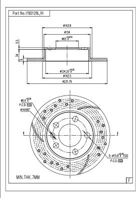 FI.BA FBD128L/H - Disc frana aaoparts.ro