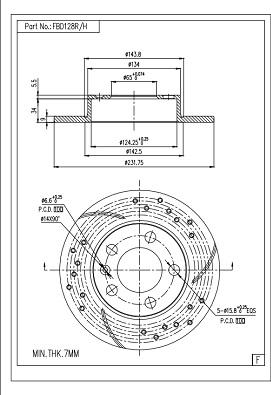 FI.BA FBD128R/H - Disc frana aaoparts.ro