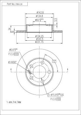 FI.BA FBD128 - Disc frana aaoparts.ro