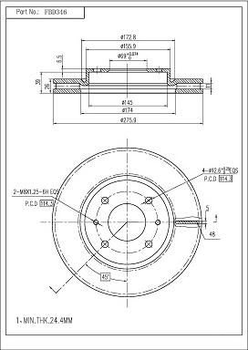 FI.BA FBD346 - Disc frana aaoparts.ro