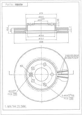 FI.BA FBD359 - Disc frana aaoparts.ro