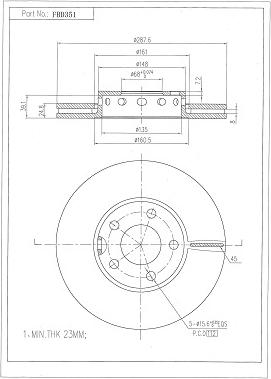 FI.BA FBD351 - Disc frana aaoparts.ro
