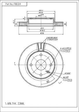 FI.BA FBD324 - Disc frana aaoparts.ro