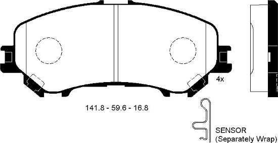 Akebono AN-941K - Set placute frana,frana disc aaoparts.ro