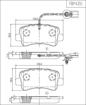 FI.BA FBP4351 - Set placute frana,frana disc aaoparts.ro