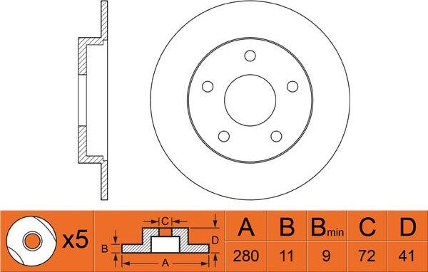 Blue Print ADM54384 - Disc frana aaoparts.ro