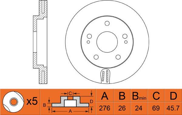 FIT FR0475V - Disc frana aaoparts.ro