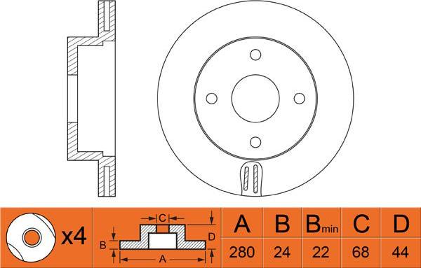 BOSCH 0 986 479 737 - Disc frana aaoparts.ro