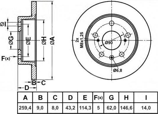 ATE 24.0109-0182.1 - Disc frana aaoparts.ro