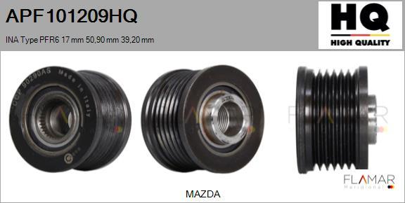 FLAMAR APF101209HQ - Fulie, alternator aaoparts.ro