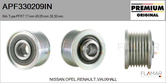 FLAMAR APF330209IN - Fulie, alternator aaoparts.ro
