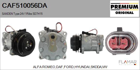 FLAMAR CAF510056DA - Compresor, climatizare aaoparts.ro