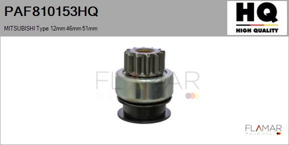 FLAMAR PAF810153HQ
 - Pinion electromotor aaoparts.ro