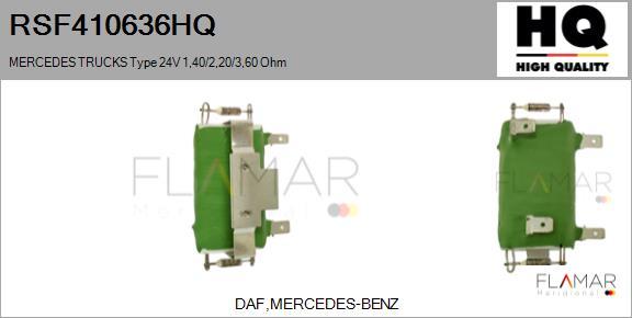 FLAMAR RSF410636HQ
 - Rezistor, ventilator habitaclu aaoparts.ro