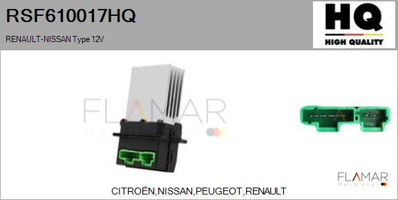 FLAMAR RSF610017HQ - Rezistor, ventilator habitaclu aaoparts.ro