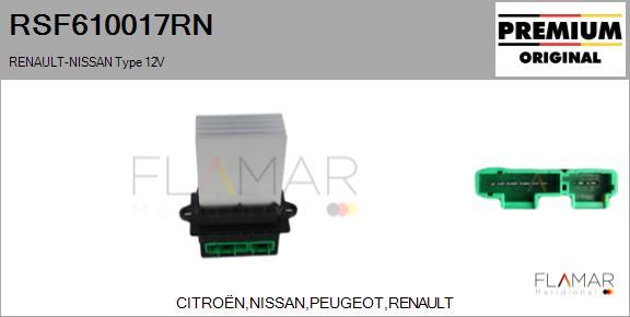 FLAMAR RSF610017RN - Rezistor, ventilator habitaclu aaoparts.ro