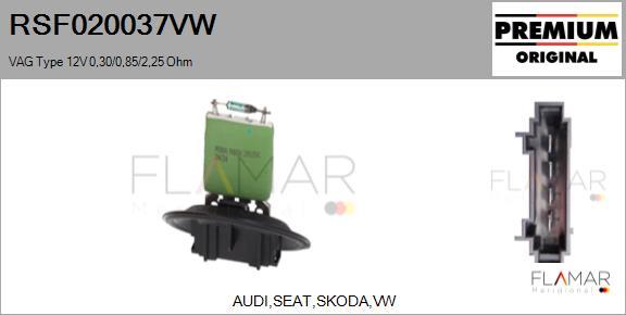 FLAMAR RSF020037VW - Rezistor, ventilator habitaclu aaoparts.ro