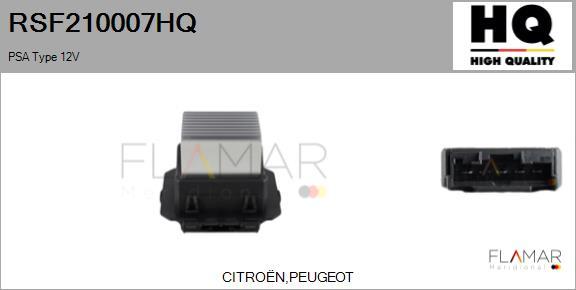 FLAMAR RSF210007HQ - Rezistor, ventilator habitaclu aaoparts.ro