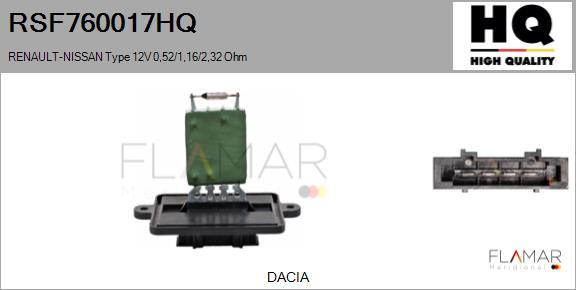 FLAMAR RSF760017HQ - Rezistor, ventilator habitaclu aaoparts.ro