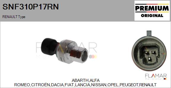 FLAMAR SNF310P17RN - Comutator presiune, aer conditionat aaoparts.ro