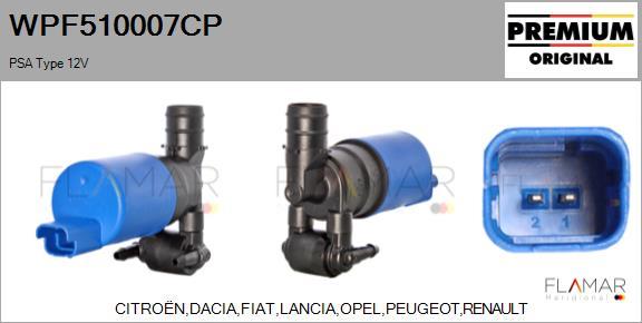 FLAMAR WPF510007CP - Pompa de apa,spalare parbriz aaoparts.ro