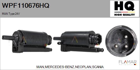 FLAMAR WPF110676HQ - Pompa de apa,spalare parbriz aaoparts.ro