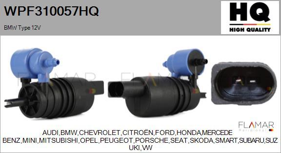 FLAMAR WPF310057HQ - Pompa de apa,spalare parbriz aaoparts.ro