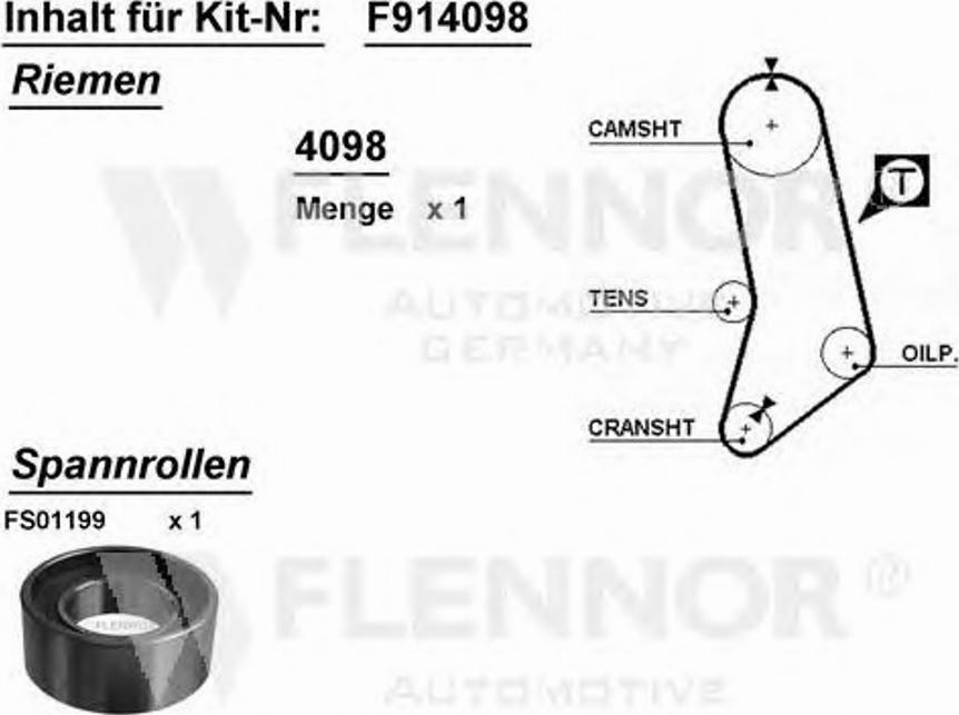 Flennor F914098 - Rola intinzator,curea distributie aaoparts.ro