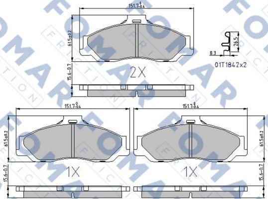 FOMAR Friction FO 994281 - Set placute frana,frana disc aaoparts.ro