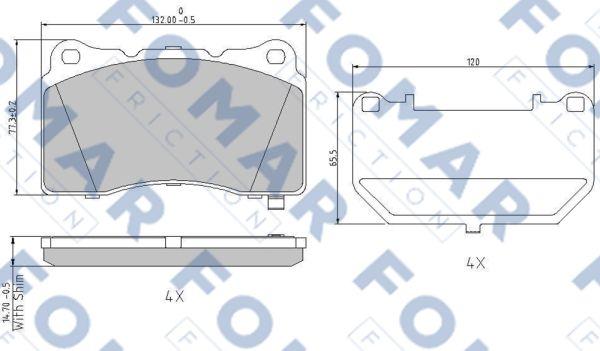 FOMAR Friction FO 996481 - Set placute frana,frana disc aaoparts.ro