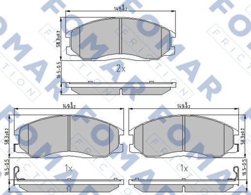 FOMAR Friction FO 934581 - Set placute frana,frana disc aaoparts.ro