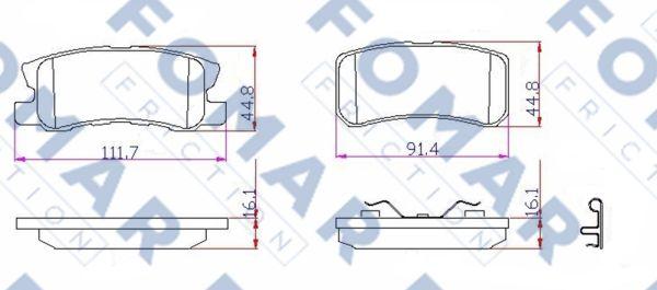 FOMAR Friction FO 931681 - Set placute frana,frana disc aaoparts.ro