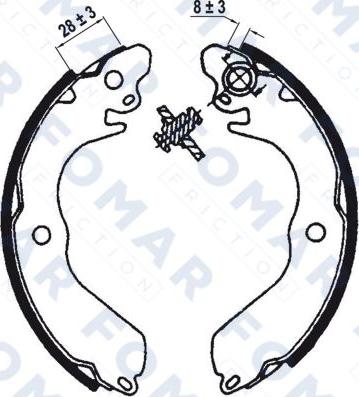 FOMAR Friction FO 0568 - Set saboti frana aaoparts.ro