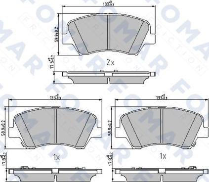 FOMAR Friction FO 244281 - Set placute frana,frana disc aaoparts.ro