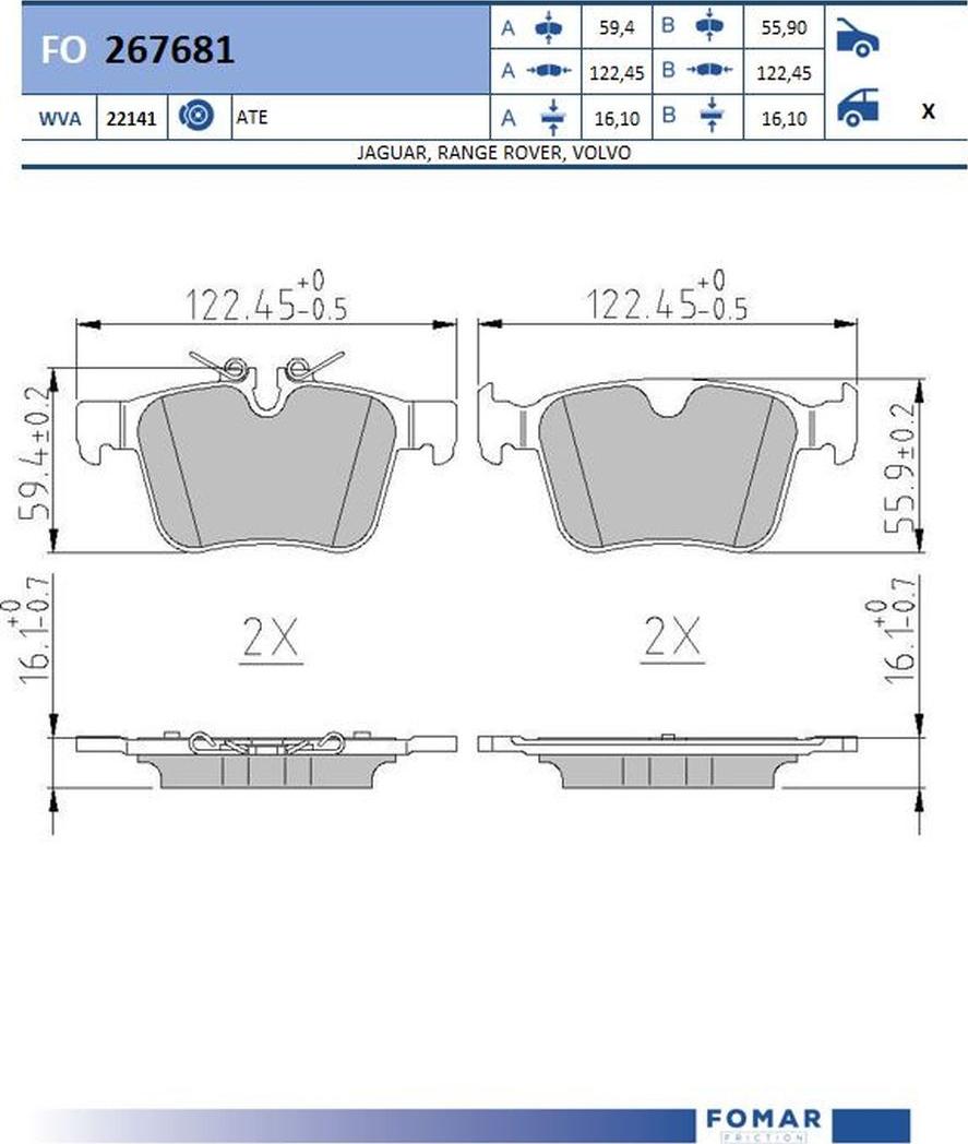 FOMAR Friction FO 267681 - Set placute frana,frana disc aaoparts.ro