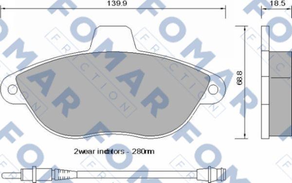 FOMAR Friction FO 742581 - Set placute frana,frana disc aaoparts.ro