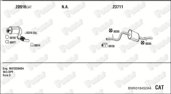 Fonos BWK018452AA - Sistem de esapament aaoparts.ro