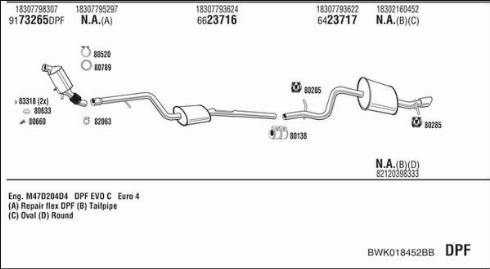 Fonos BWK018452BB - Sistem de esapament aaoparts.ro
