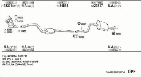 Fonos BWK018452DA - Sistem de esapament aaoparts.ro