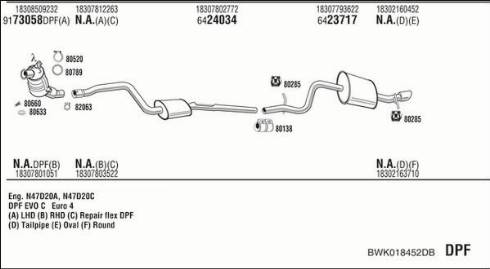 Fonos BWK018452DB - Sistem de esapament aaoparts.ro
