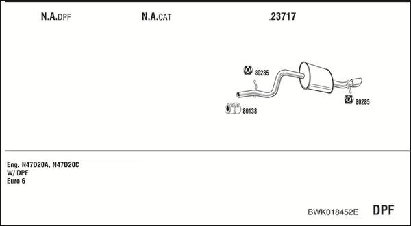 Fonos BWK018452E - Sistem de esapament aaoparts.ro