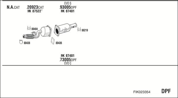 Fonos FIK023354 - Sistem de esapament aaoparts.ro