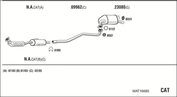 Fonos MAT16685 - Sistem de esapament aaoparts.ro
